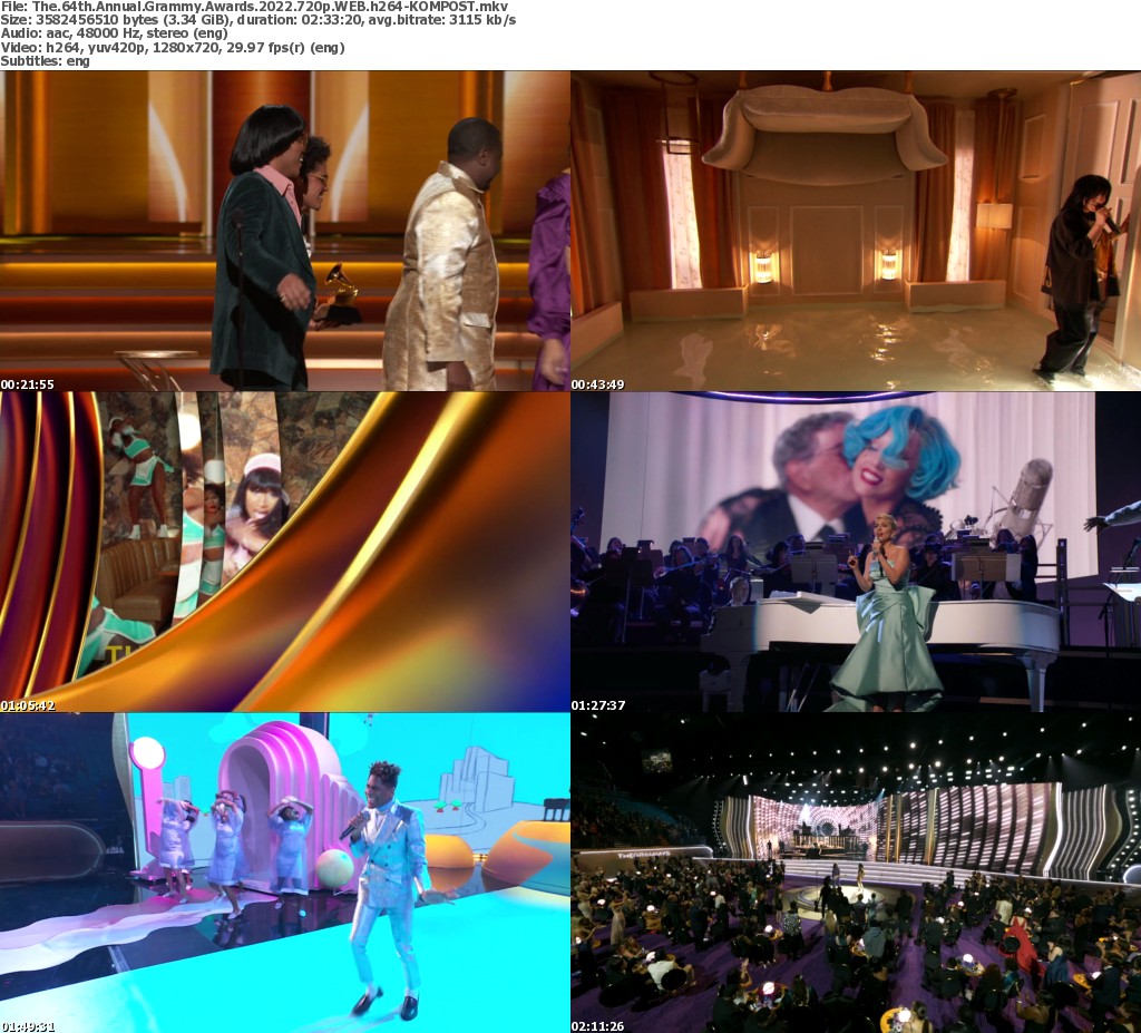 The 64th Annual Grammy Awards 2022 720p WEB h264-KOMPOST